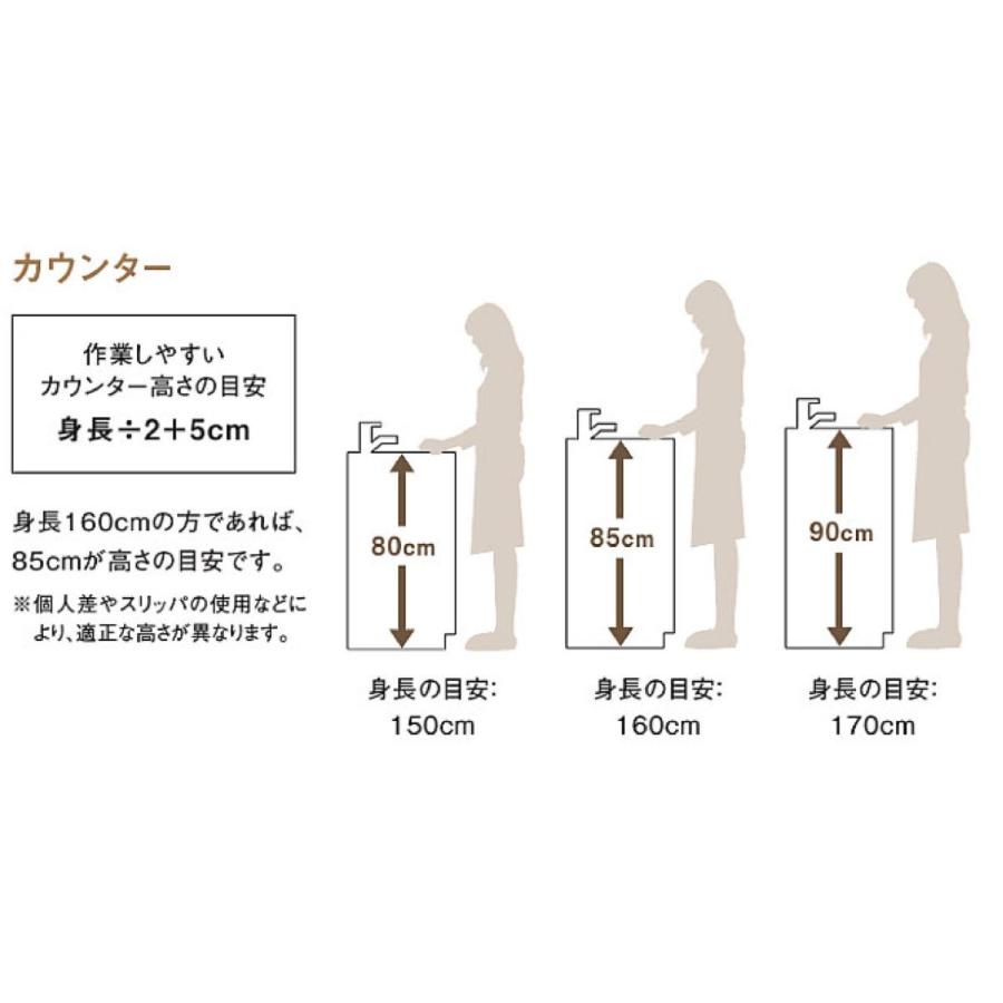 選べるカウンター高さ